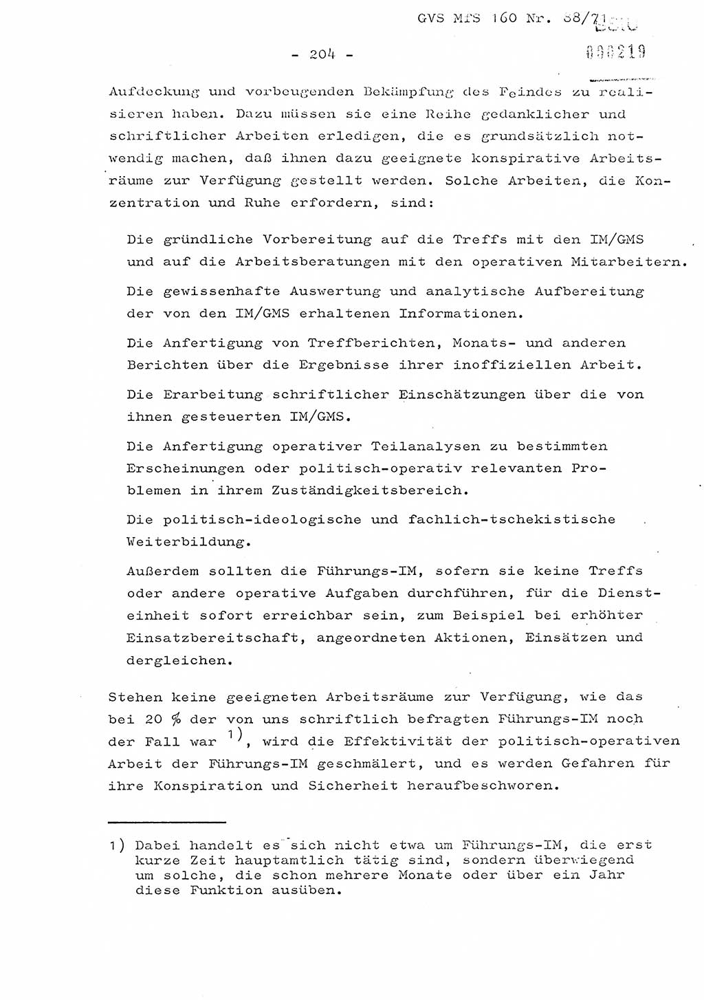 Dissertation Oberstleutnant Josef Schwarz (BV Schwerin), Major Fritz Amm (JHS), Hauptmann Peter Gräßler (JHS), Ministerium für Staatssicherheit (MfS) [Deutsche Demokratische Republik (DDR)], Juristische Hochschule (JHS), Geheime Verschlußsache (GVS) 160-88/71, Potsdam 1972, Seite 204 (Diss. MfS DDR JHS GVS 160-88/71 1972, S. 204)