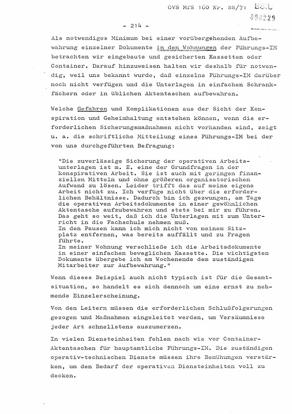 Dissertation Oberstleutnant Josef Schwarz (BV Schwerin), Major Fritz Amm (JHS), Hauptmann Peter Gräßler (JHS), Ministerium für Staatssicherheit (MfS) [Deutsche Demokratische Republik (DDR)], Juristische Hochschule (JHS), Geheime Verschlußsache (GVS) 160-88/71, Potsdam 1972, Seite 214 (Diss. MfS DDR JHS GVS 160-88/71 1972, S. 214)