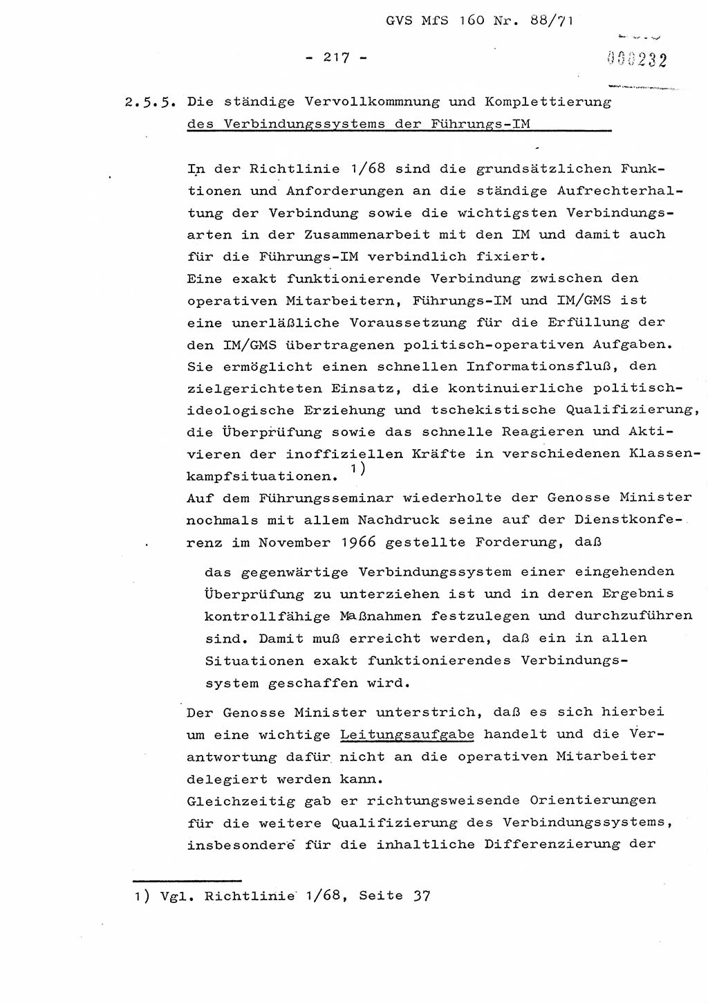Dissertation Oberstleutnant Josef Schwarz (BV Schwerin), Major Fritz Amm (JHS), Hauptmann Peter Gräßler (JHS), Ministerium für Staatssicherheit (MfS) [Deutsche Demokratische Republik (DDR)], Juristische Hochschule (JHS), Geheime Verschlußsache (GVS) 160-88/71, Potsdam 1972, Seite 217 (Diss. MfS DDR JHS GVS 160-88/71 1972, S. 217)