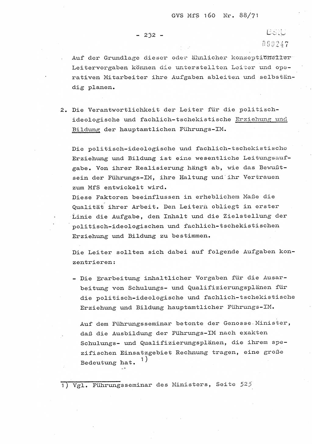 Dissertation Oberstleutnant Josef Schwarz (BV Schwerin), Major Fritz Amm (JHS), Hauptmann Peter Gräßler (JHS), Ministerium für Staatssicherheit (MfS) [Deutsche Demokratische Republik (DDR)], Juristische Hochschule (JHS), Geheime Verschlußsache (GVS) 160-88/71, Potsdam 1972, Seite 232 (Diss. MfS DDR JHS GVS 160-88/71 1972, S. 232)