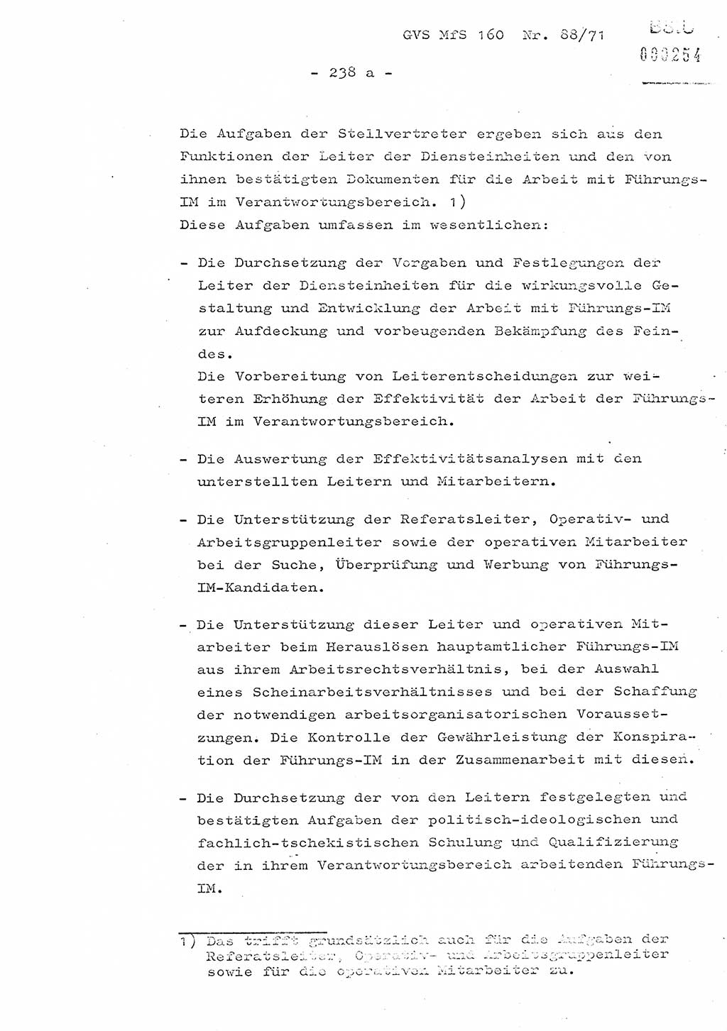 Dissertation Oberstleutnant Josef Schwarz (BV Schwerin), Major Fritz Amm (JHS), Hauptmann Peter Gräßler (JHS), Ministerium für Staatssicherheit (MfS) [Deutsche Demokratische Republik (DDR)], Juristische Hochschule (JHS), Geheime Verschlußsache (GVS) 160-88/71, Potsdam 1972, Seite 238/1 (Diss. MfS DDR JHS GVS 160-88/71 1972, S. 238/1)