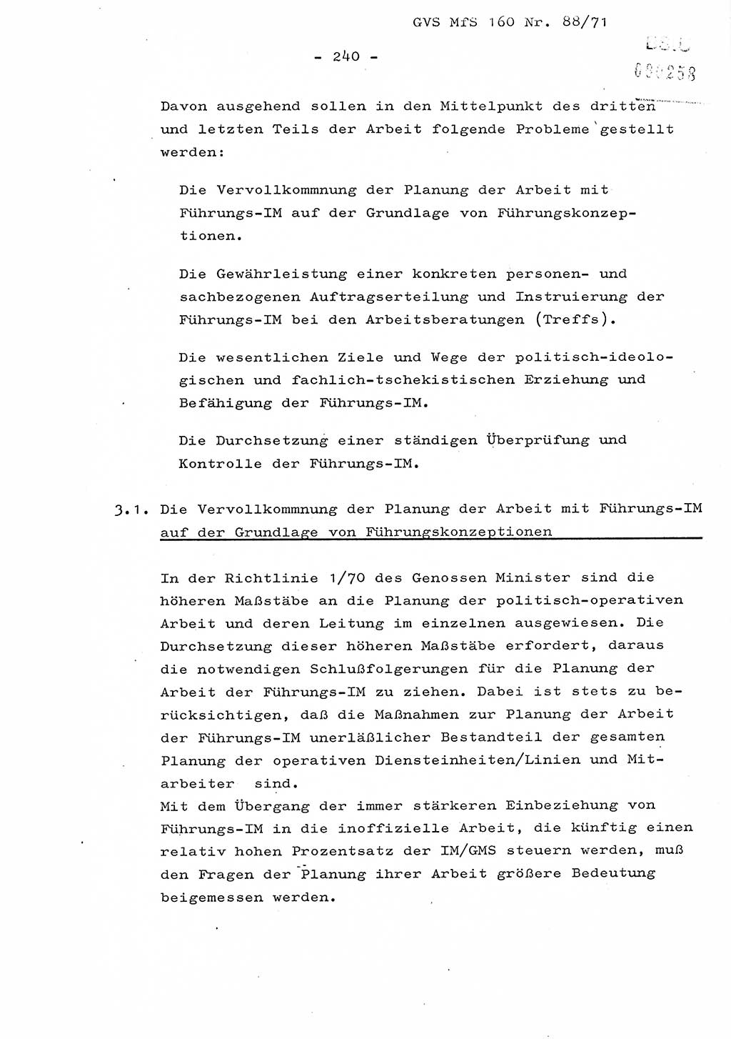 Dissertation Oberstleutnant Josef Schwarz (BV Schwerin), Major Fritz Amm (JHS), Hauptmann Peter Gräßler (JHS), Ministerium für Staatssicherheit (MfS) [Deutsche Demokratische Republik (DDR)], Juristische Hochschule (JHS), Geheime Verschlußsache (GVS) 160-88/71, Potsdam 1972, Seite 240 (Diss. MfS DDR JHS GVS 160-88/71 1972, S. 240)