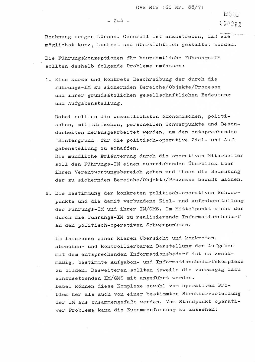Dissertation Oberstleutnant Josef Schwarz (BV Schwerin), Major Fritz Amm (JHS), Hauptmann Peter Gräßler (JHS), Ministerium für Staatssicherheit (MfS) [Deutsche Demokratische Republik (DDR)], Juristische Hochschule (JHS), Geheime Verschlußsache (GVS) 160-88/71, Potsdam 1972, Seite 244 (Diss. MfS DDR JHS GVS 160-88/71 1972, S. 244)