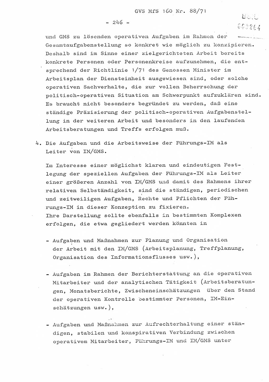 Dissertation Oberstleutnant Josef Schwarz (BV Schwerin), Major Fritz Amm (JHS), Hauptmann Peter Gräßler (JHS), Ministerium für Staatssicherheit (MfS) [Deutsche Demokratische Republik (DDR)], Juristische Hochschule (JHS), Geheime Verschlußsache (GVS) 160-88/71, Potsdam 1972, Seite 246 (Diss. MfS DDR JHS GVS 160-88/71 1972, S. 246)