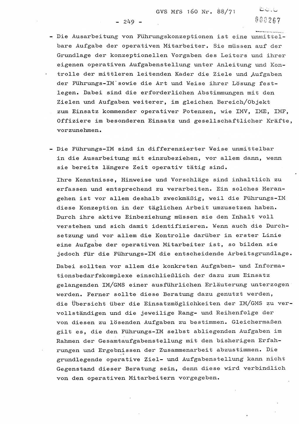 Dissertation Oberstleutnant Josef Schwarz (BV Schwerin), Major Fritz Amm (JHS), Hauptmann Peter Gräßler (JHS), Ministerium für Staatssicherheit (MfS) [Deutsche Demokratische Republik (DDR)], Juristische Hochschule (JHS), Geheime Verschlußsache (GVS) 160-88/71, Potsdam 1972, Seite 249 (Diss. MfS DDR JHS GVS 160-88/71 1972, S. 249)