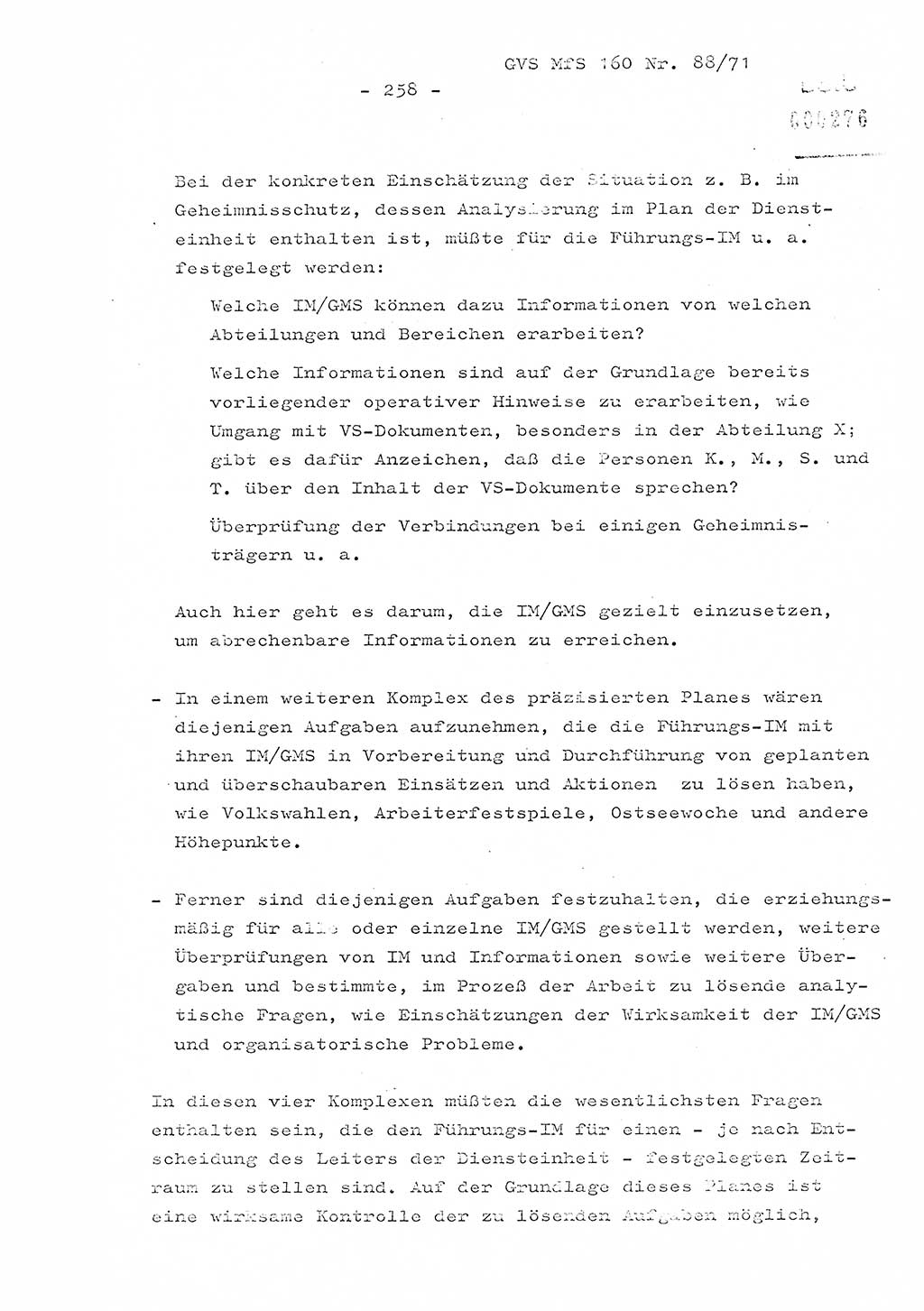 Dissertation Oberstleutnant Josef Schwarz (BV Schwerin), Major Fritz Amm (JHS), Hauptmann Peter Gräßler (JHS), Ministerium für Staatssicherheit (MfS) [Deutsche Demokratische Republik (DDR)], Juristische Hochschule (JHS), Geheime Verschlußsache (GVS) 160-88/71, Potsdam 1972, Seite 258 (Diss. MfS DDR JHS GVS 160-88/71 1972, S. 258)