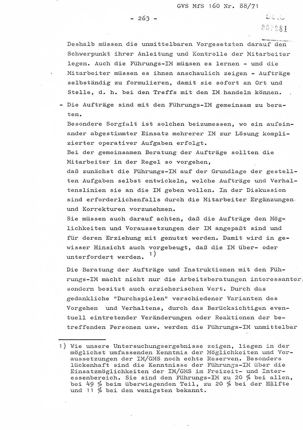 Dissertation Oberstleutnant Josef Schwarz (BV Schwerin), Major Fritz Amm (JHS), Hauptmann Peter Gräßler (JHS), Ministerium für Staatssicherheit (MfS) [Deutsche Demokratische Republik (DDR)], Juristische Hochschule (JHS), Geheime Verschlußsache (GVS) 160-88/71, Potsdam 1972, Seite 263 (Diss. MfS DDR JHS GVS 160-88/71 1972, S. 263)