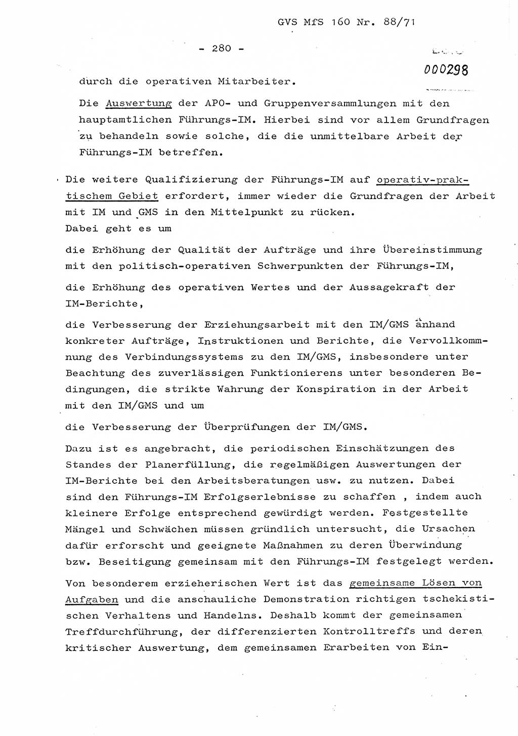 Dissertation Oberstleutnant Josef Schwarz (BV Schwerin), Major Fritz Amm (JHS), Hauptmann Peter Gräßler (JHS), Ministerium für Staatssicherheit (MfS) [Deutsche Demokratische Republik (DDR)], Juristische Hochschule (JHS), Geheime Verschlußsache (GVS) 160-88/71, Potsdam 1972, Seite 280 (Diss. MfS DDR JHS GVS 160-88/71 1972, S. 280)