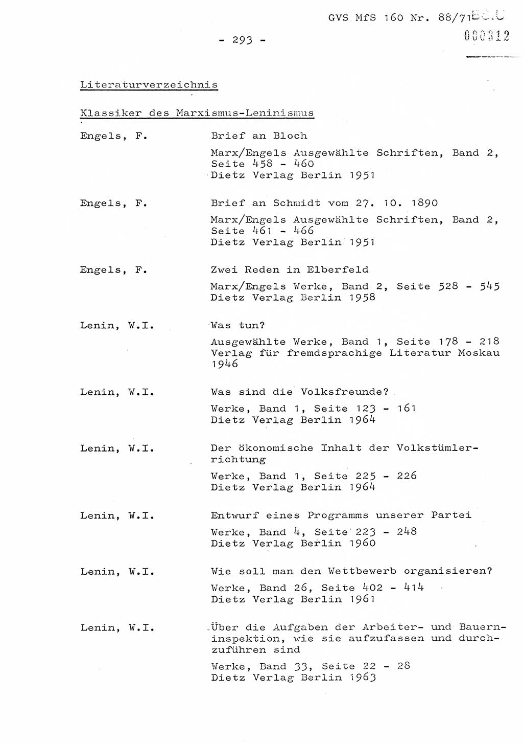 Dissertation Oberstleutnant Josef Schwarz (BV Schwerin), Major Fritz Amm (JHS), Hauptmann Peter Gräßler (JHS), Ministerium für Staatssicherheit (MfS) [Deutsche Demokratische Republik (DDR)], Juristische Hochschule (JHS), Geheime Verschlußsache (GVS) 160-88/71, Potsdam 1972, Seite 293 (Diss. MfS DDR JHS GVS 160-88/71 1972, S. 293)