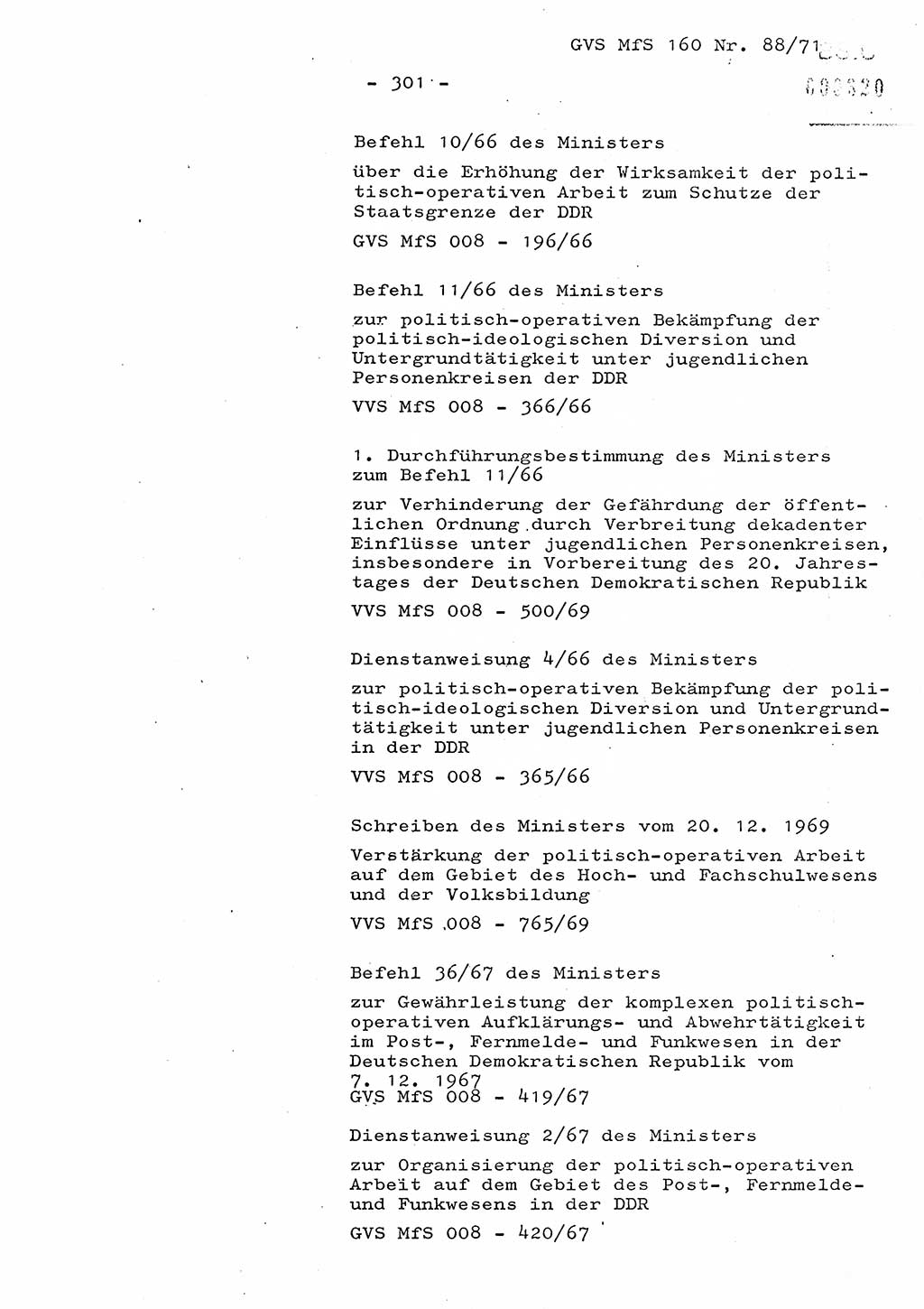 Dissertation Oberstleutnant Josef Schwarz (BV Schwerin), Major Fritz Amm (JHS), Hauptmann Peter Gräßler (JHS), Ministerium für Staatssicherheit (MfS) [Deutsche Demokratische Republik (DDR)], Juristische Hochschule (JHS), Geheime Verschlußsache (GVS) 160-88/71, Potsdam 1972, Seite 301 (Diss. MfS DDR JHS GVS 160-88/71 1972, S. 301)