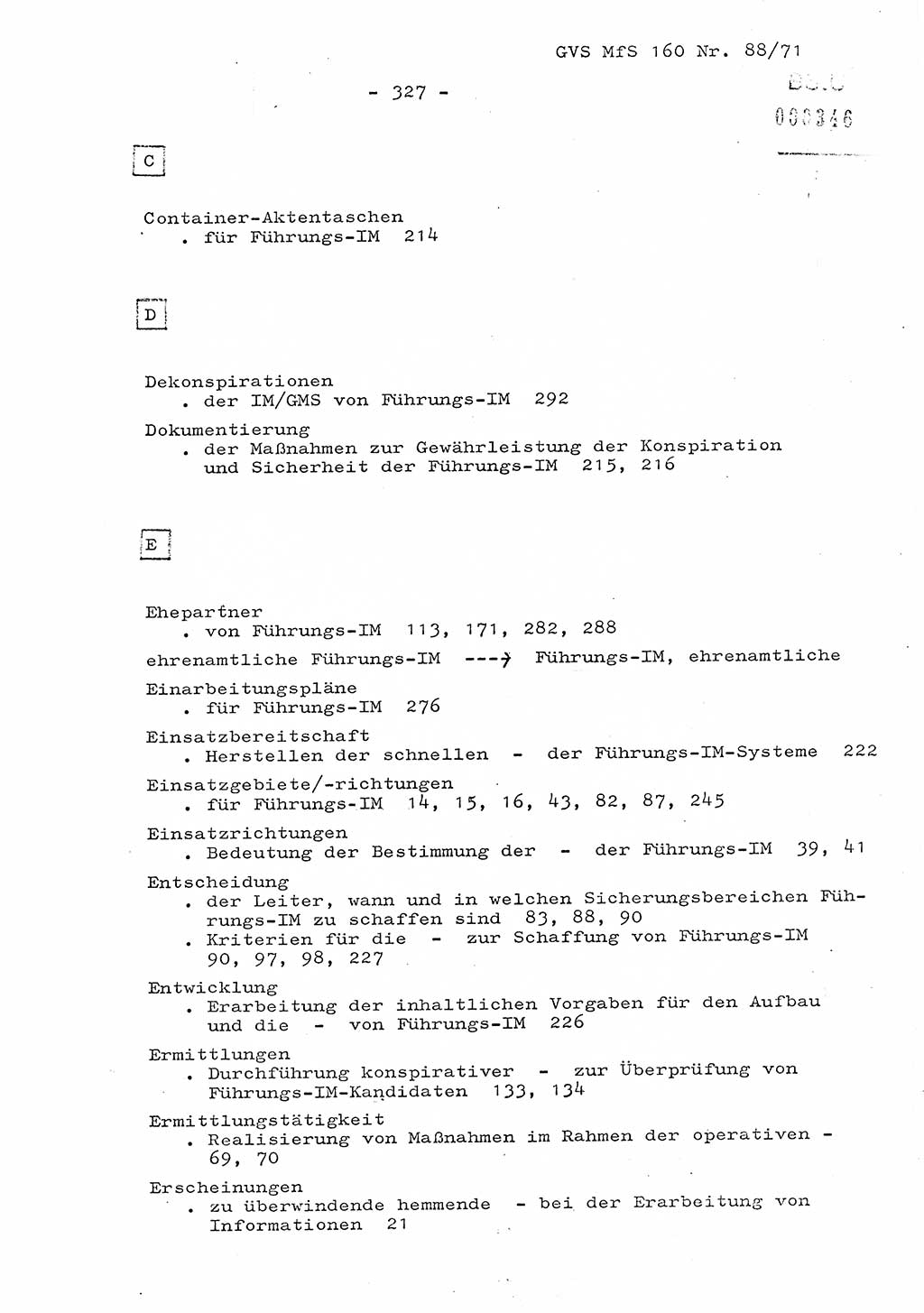 Dissertation Oberstleutnant Josef Schwarz (BV Schwerin), Major Fritz Amm (JHS), Hauptmann Peter Gräßler (JHS), Ministerium für Staatssicherheit (MfS) [Deutsche Demokratische Republik (DDR)], Juristische Hochschule (JHS), Geheime Verschlußsache (GVS) 160-88/71, Potsdam 1972, Seite 327 (Diss. MfS DDR JHS GVS 160-88/71 1972, S. 327)