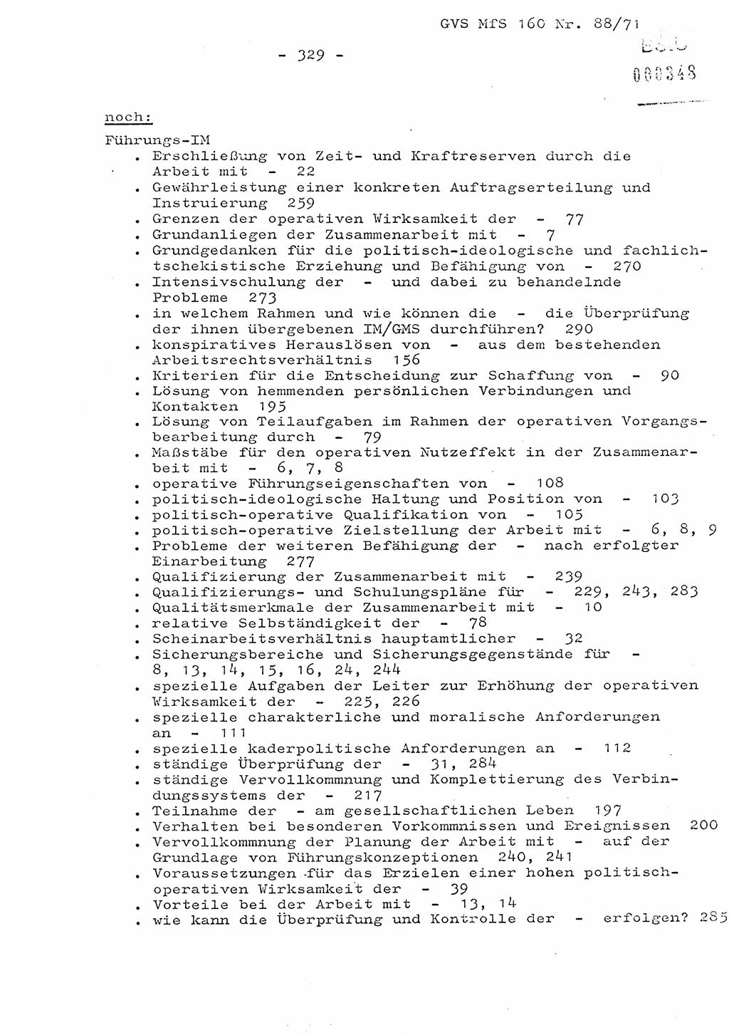 Dissertation Oberstleutnant Josef Schwarz (BV Schwerin), Major Fritz Amm (JHS), Hauptmann Peter Gräßler (JHS), Ministerium für Staatssicherheit (MfS) [Deutsche Demokratische Republik (DDR)], Juristische Hochschule (JHS), Geheime Verschlußsache (GVS) 160-88/71, Potsdam 1972, Seite 329 (Diss. MfS DDR JHS GVS 160-88/71 1972, S. 329)