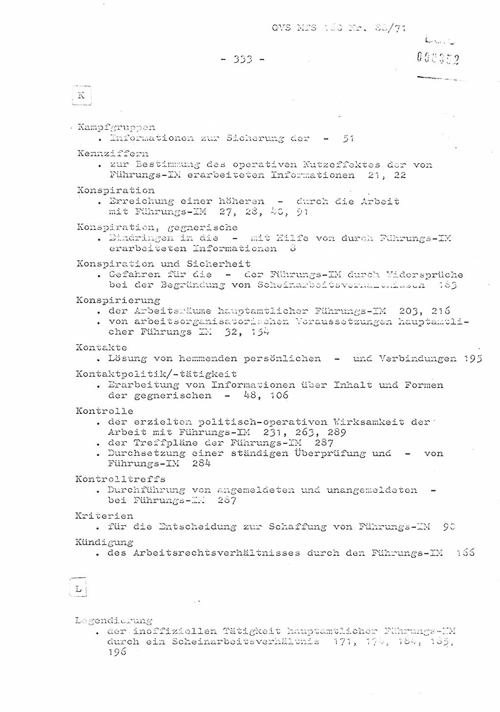 Dissertation Oberstleutnant Josef Schwarz (BV Schwerin), Major Fritz Amm (JHS), Hauptmann Peter Gräßler (JHS), Ministerium für Staatssicherheit (MfS) [Deutsche Demokratische Republik (DDR)], Juristische Hochschule (JHS), Geheime Verschlußsache (GVS) 160-88/71, Potsdam 1972, Seite 333 (Diss. MfS DDR JHS GVS 160-88/71 1972, S. 333)