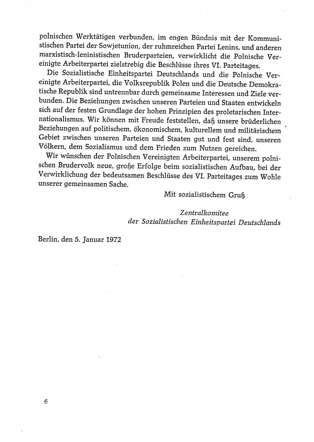 Dokumente der Sozialistischen Einheitspartei Deutschlands (SED) [Deutsche Demokratische Republik (DDR)] 1972-1973, Seite 6 (Dok. SED DDR 1972-1973, S. 6)