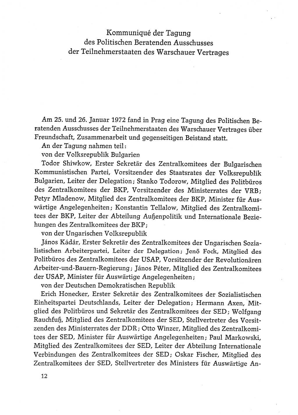 Dokumente der Sozialistischen Einheitspartei Deutschlands (SED) [Deutsche Demokratische Republik (DDR)] 1972-1973, Seite 12 (Dok. SED DDR 1972-1973, S. 12)