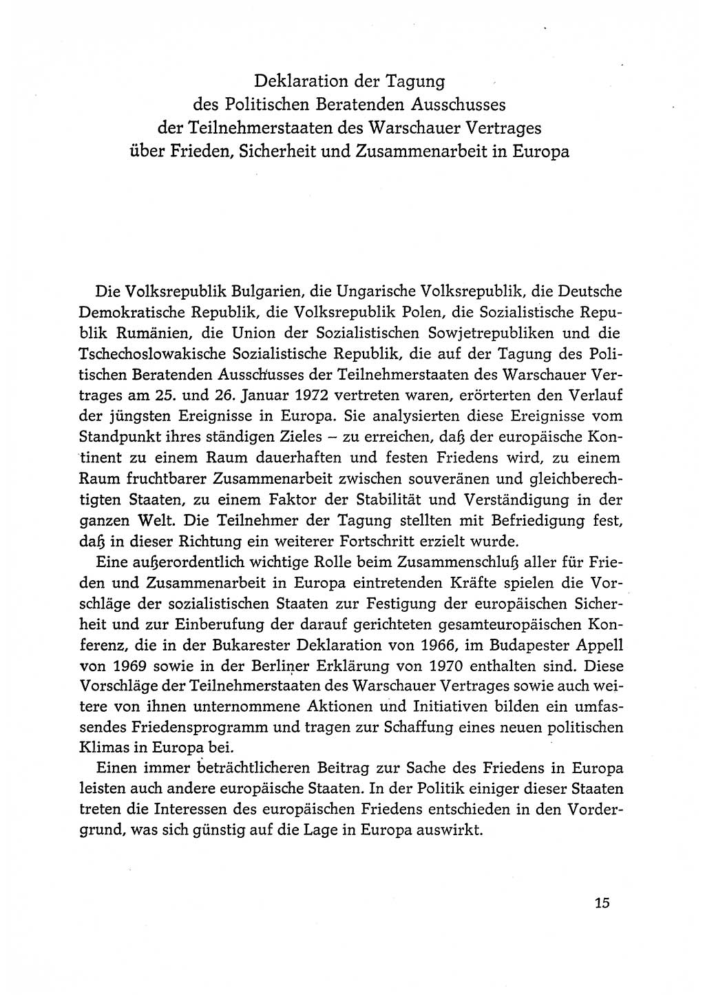 Dokumente der Sozialistischen Einheitspartei Deutschlands (SED) [Deutsche Demokratische Republik (DDR)] 1972-1973, Seite 15 (Dok. SED DDR 1972-1973, S. 15)