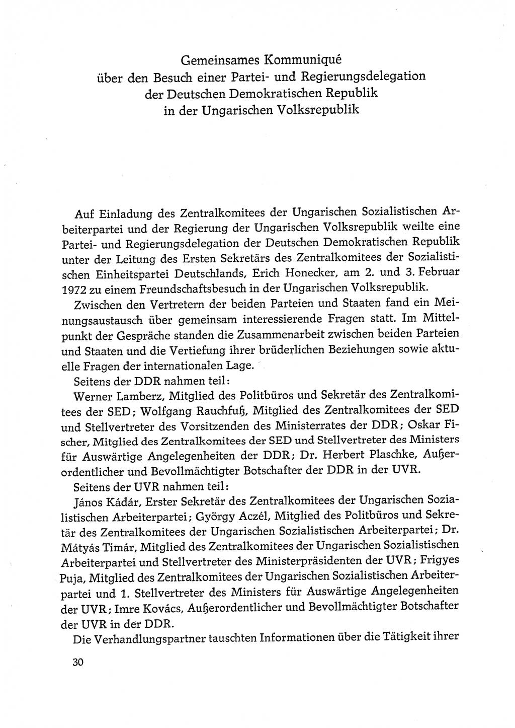 Dokumente der Sozialistischen Einheitspartei Deutschlands (SED) [Deutsche Demokratische Republik (DDR)] 1972-1973, Seite 30 (Dok. SED DDR 1972-1973, S. 30)