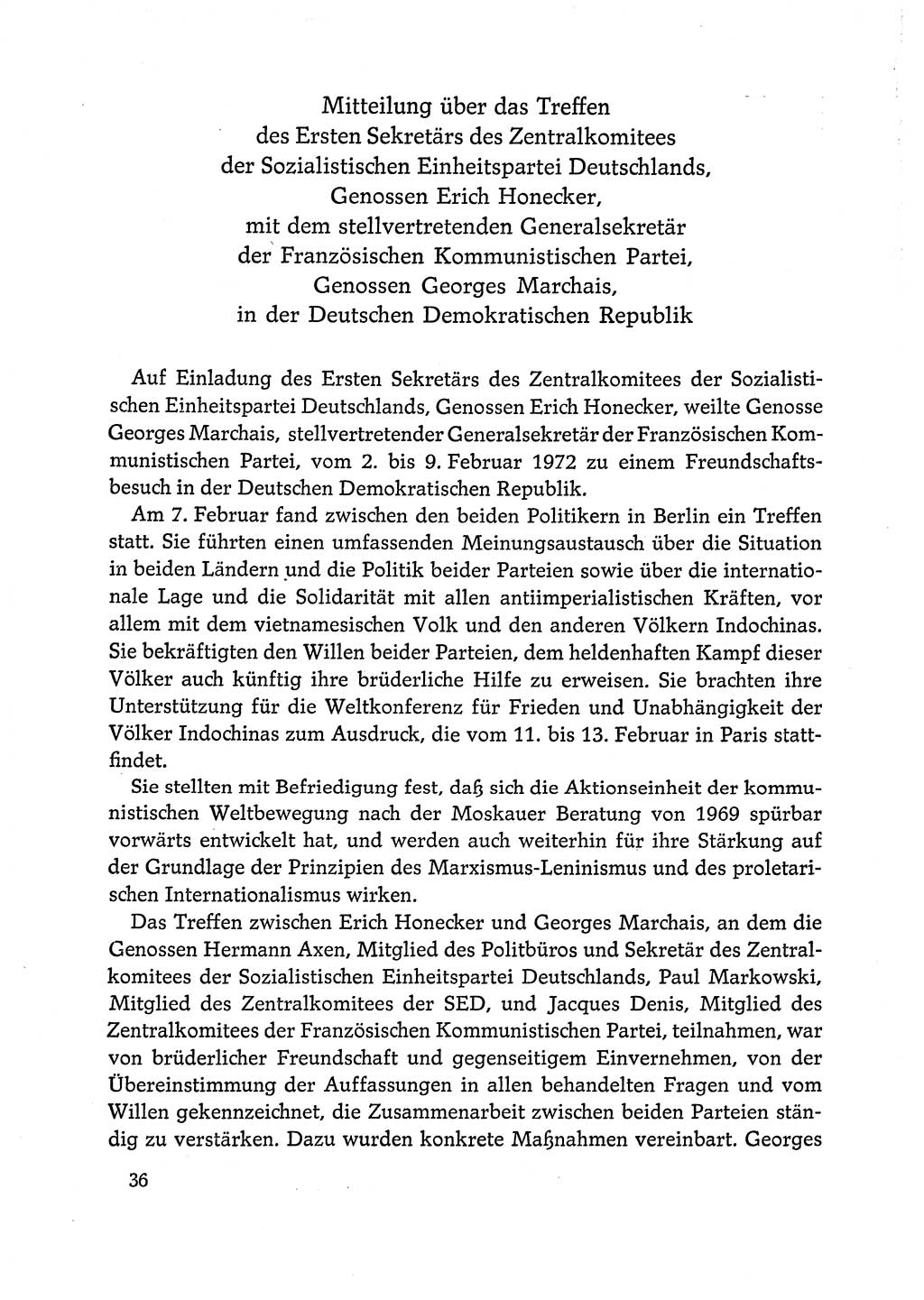 Dokumente der Sozialistischen Einheitspartei Deutschlands (SED) [Deutsche Demokratische Republik (DDR)] 1972-1973, Seite 36 (Dok. SED DDR 1972-1973, S. 36)