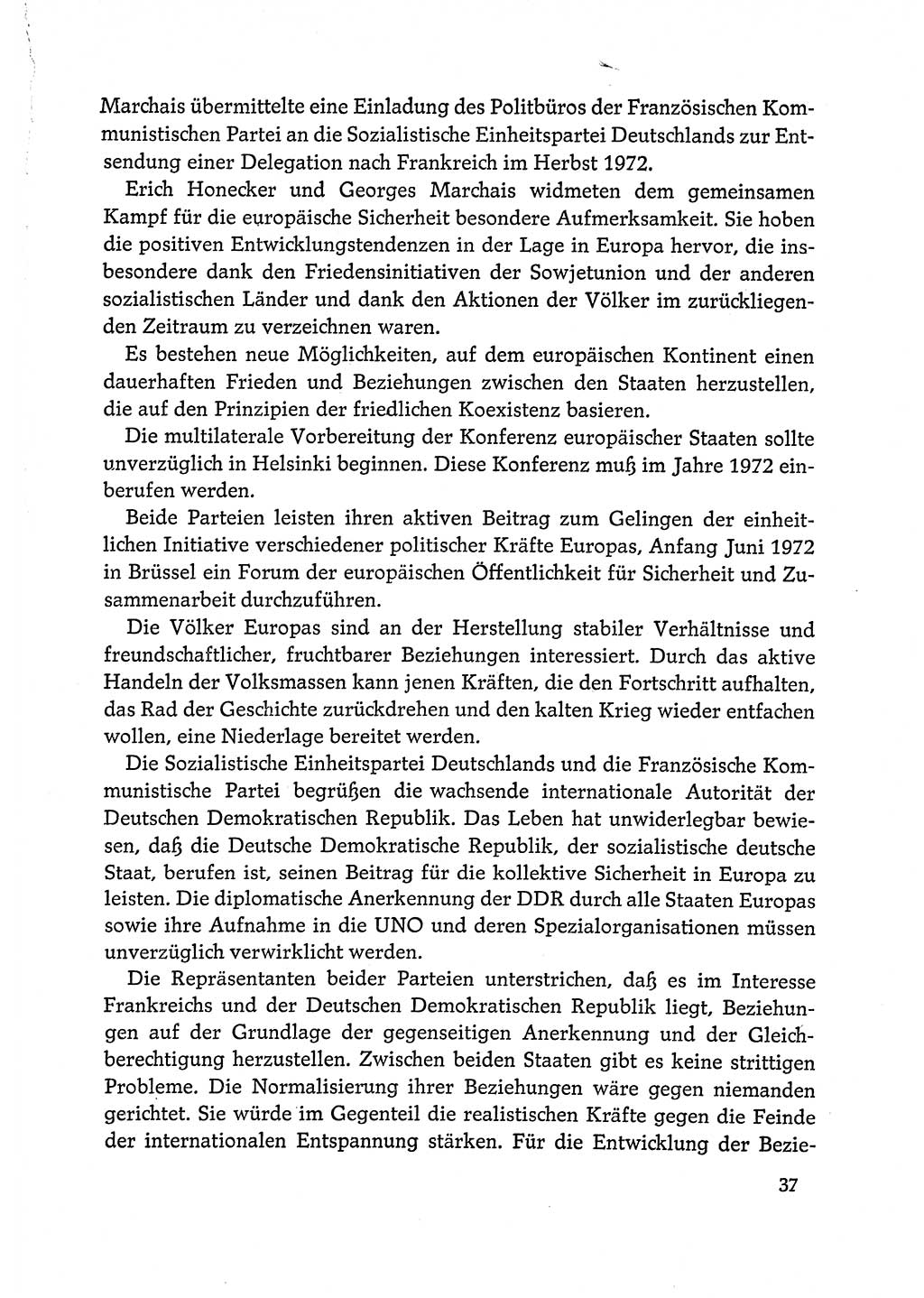 Dokumente der Sozialistischen Einheitspartei Deutschlands (SED) [Deutsche Demokratische Republik (DDR)] 1972-1973, Seite 37 (Dok. SED DDR 1972-1973, S. 37)