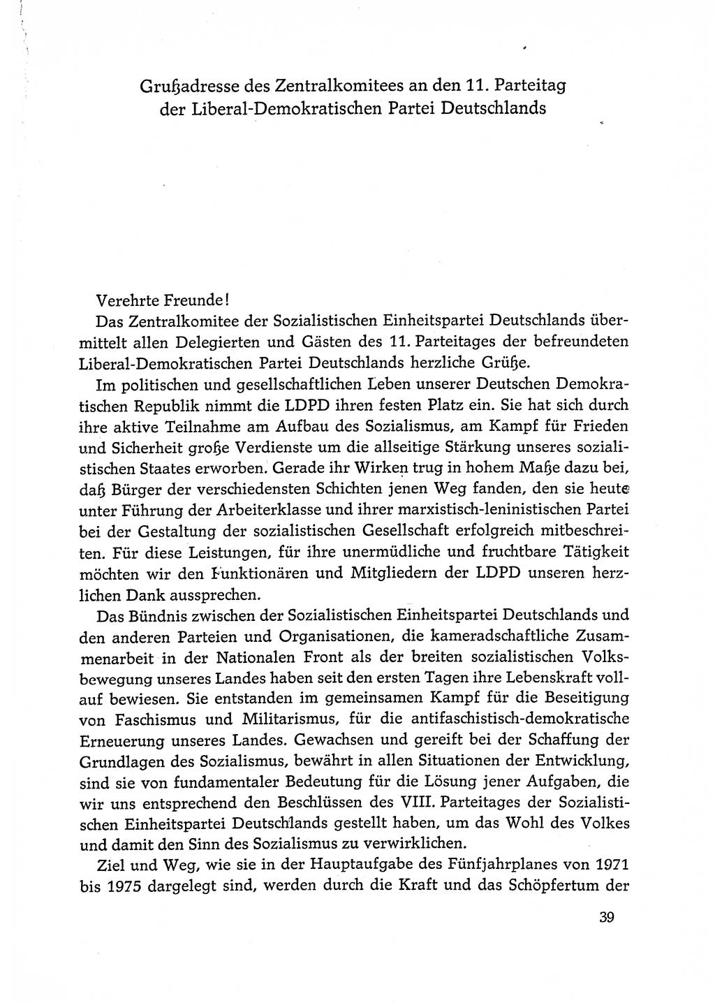 Dokumente der Sozialistischen Einheitspartei Deutschlands (SED) [Deutsche Demokratische Republik (DDR)] 1972-1973, Seite 39 (Dok. SED DDR 1972-1973, S. 39)