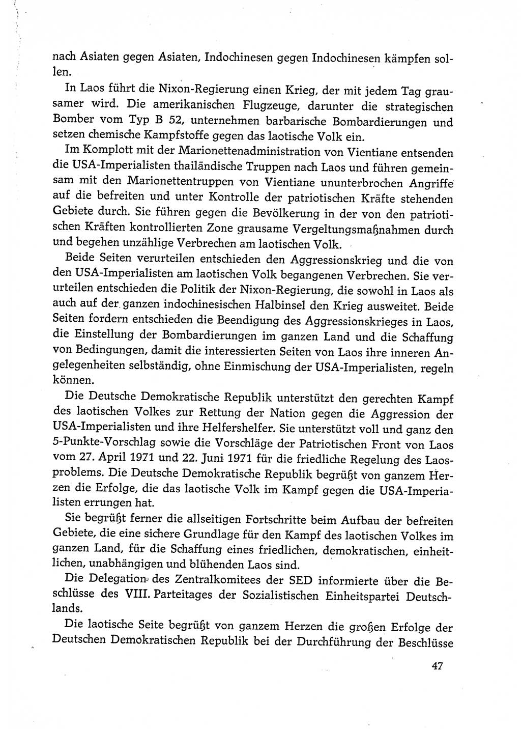 Dokumente der Sozialistischen Einheitspartei Deutschlands (SED) [Deutsche Demokratische Republik (DDR)] 1972-1973, Seite 47 (Dok. SED DDR 1972-1973, S. 47)