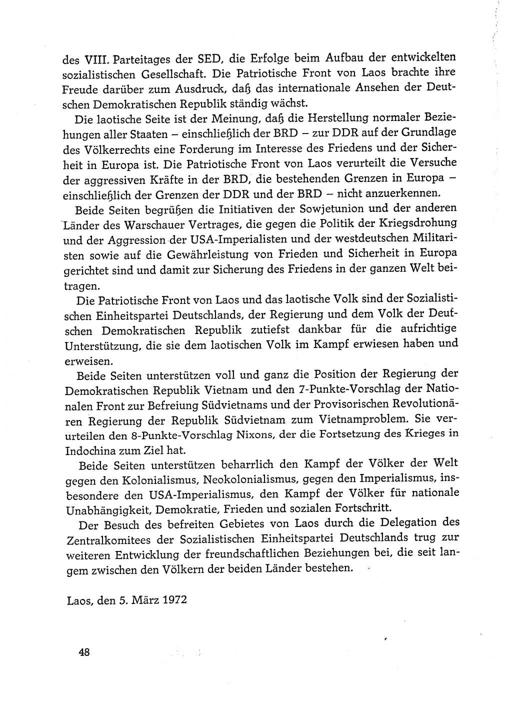 Dokumente der Sozialistischen Einheitspartei Deutschlands (SED) [Deutsche Demokratische Republik (DDR)] 1972-1973, Seite 48 (Dok. SED DDR 1972-1973, S. 48)