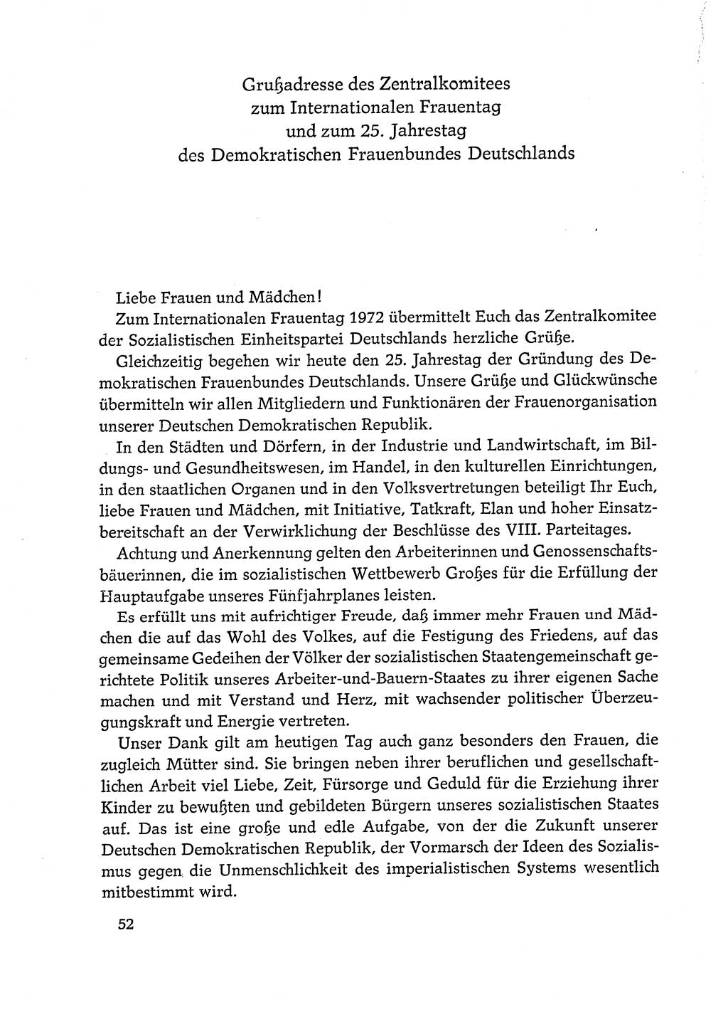 Dokumente der Sozialistischen Einheitspartei Deutschlands (SED) [Deutsche Demokratische Republik (DDR)] 1972-1973, Seite 52 (Dok. SED DDR 1972-1973, S. 52)