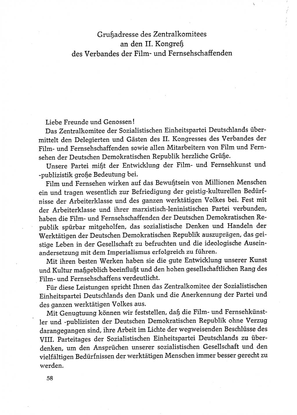 Dokumente der Sozialistischen Einheitspartei Deutschlands (SED) [Deutsche Demokratische Republik (DDR)] 1972-1973, Seite 58 (Dok. SED DDR 1972-1973, S. 58)