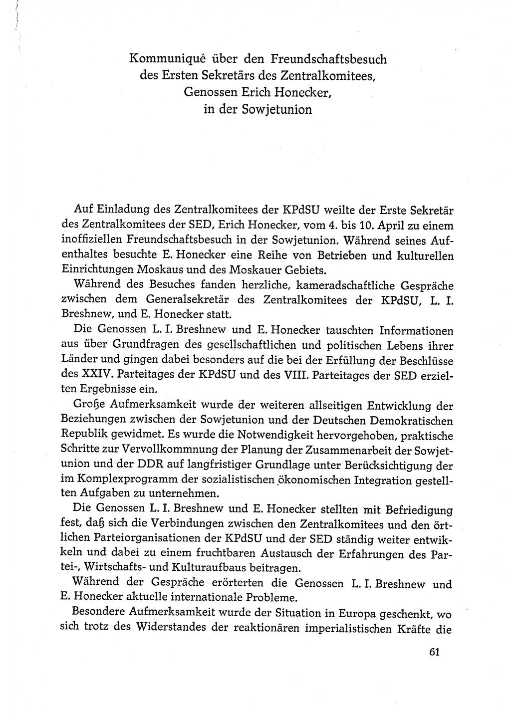 Dokumente der Sozialistischen Einheitspartei Deutschlands (SED) [Deutsche Demokratische Republik (DDR)] 1972-1973, Seite 61 (Dok. SED DDR 1972-1973, S. 61)