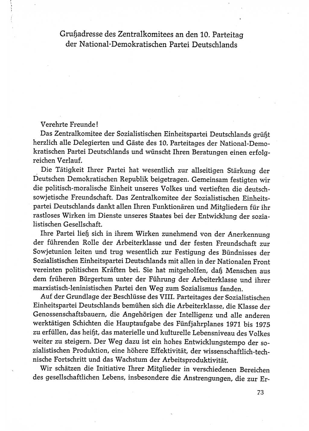 Dokumente der Sozialistischen Einheitspartei Deutschlands (SED) [Deutsche Demokratische Republik (DDR)] 1972-1973, Seite 73 (Dok. SED DDR 1972-1973, S. 73)