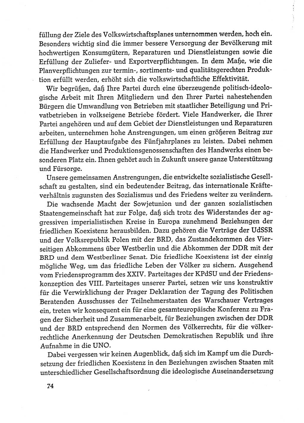 Dokumente der Sozialistischen Einheitspartei Deutschlands (SED) [Deutsche Demokratische Republik (DDR)] 1972-1973, Seite 74 (Dok. SED DDR 1972-1973, S. 74)
