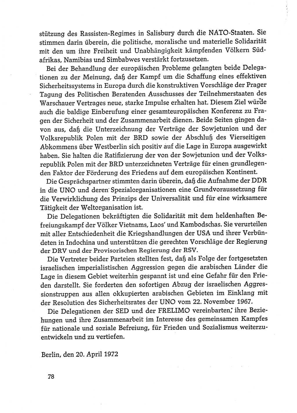 Dokumente der Sozialistischen Einheitspartei Deutschlands (SED) [Deutsche Demokratische Republik (DDR)] 1972-1973, Seite 78 (Dok. SED DDR 1972-1973, S. 78)