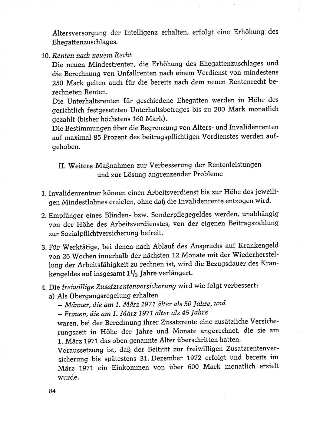 Dokumente der Sozialistischen Einheitspartei Deutschlands (SED) [Deutsche Demokratische Republik (DDR)] 1972-1973, Seite 84 (Dok. SED DDR 1972-1973, S. 84)