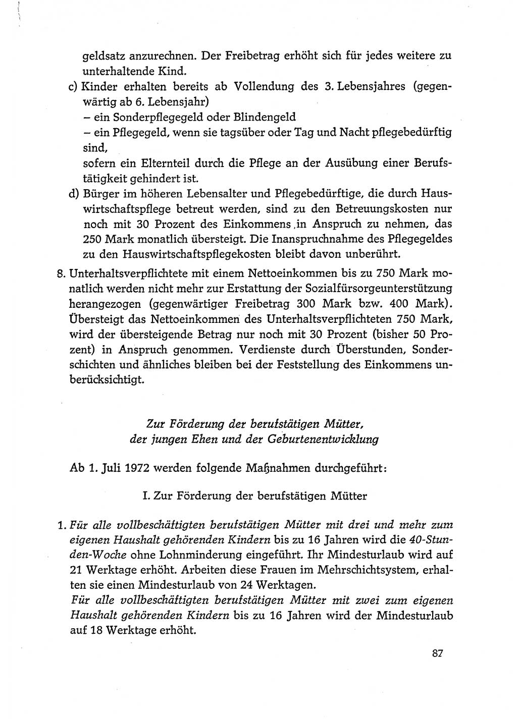 Dokumente der Sozialistischen Einheitspartei Deutschlands (SED) [Deutsche Demokratische Republik (DDR)] 1972-1973, Seite 87 (Dok. SED DDR 1972-1973, S. 87)