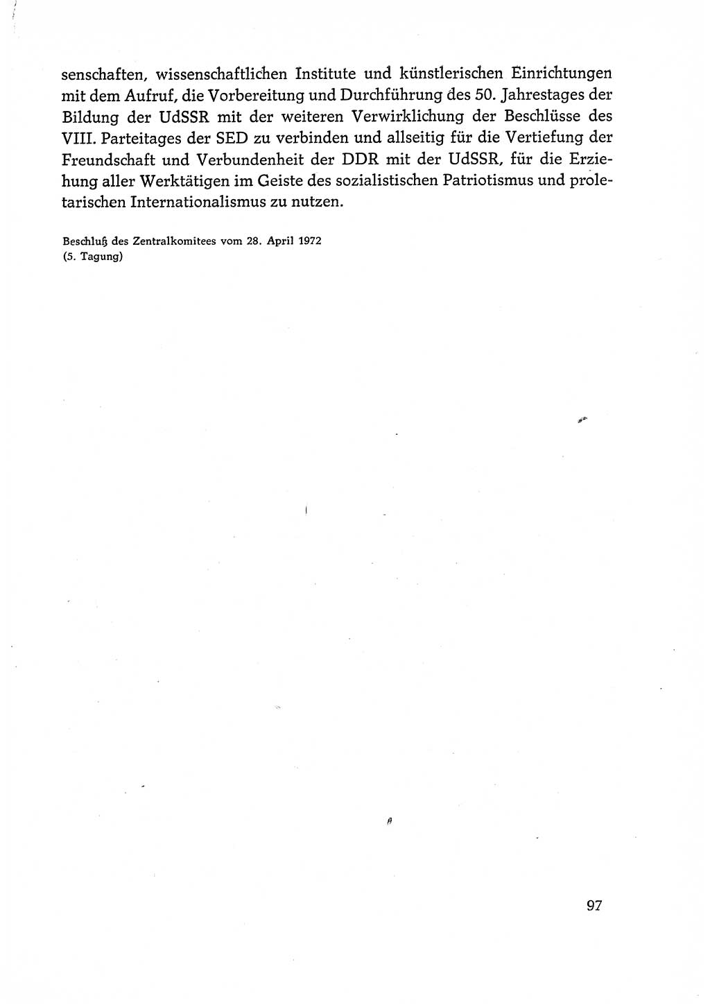 Dokumente der Sozialistischen Einheitspartei Deutschlands (SED) [Deutsche Demokratische Republik (DDR)] 1972-1973, Seite 97 (Dok. SED DDR 1972-1973, S. 97)