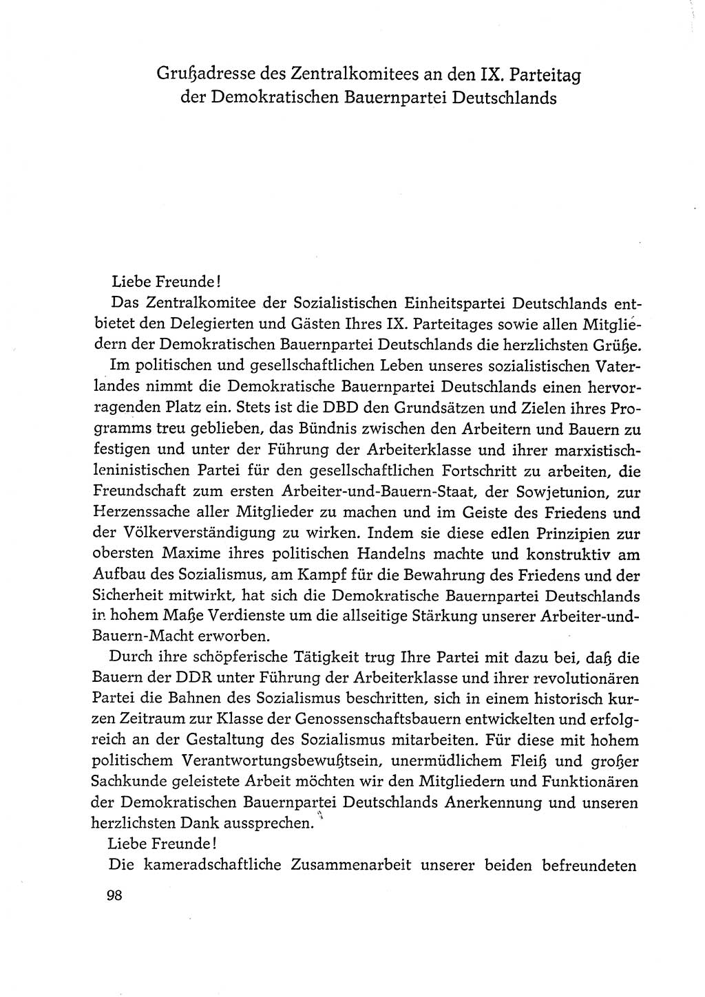 Dokumente der Sozialistischen Einheitspartei Deutschlands (SED) [Deutsche Demokratische Republik (DDR)] 1972-1973, Seite 98 (Dok. SED DDR 1972-1973, S. 98)