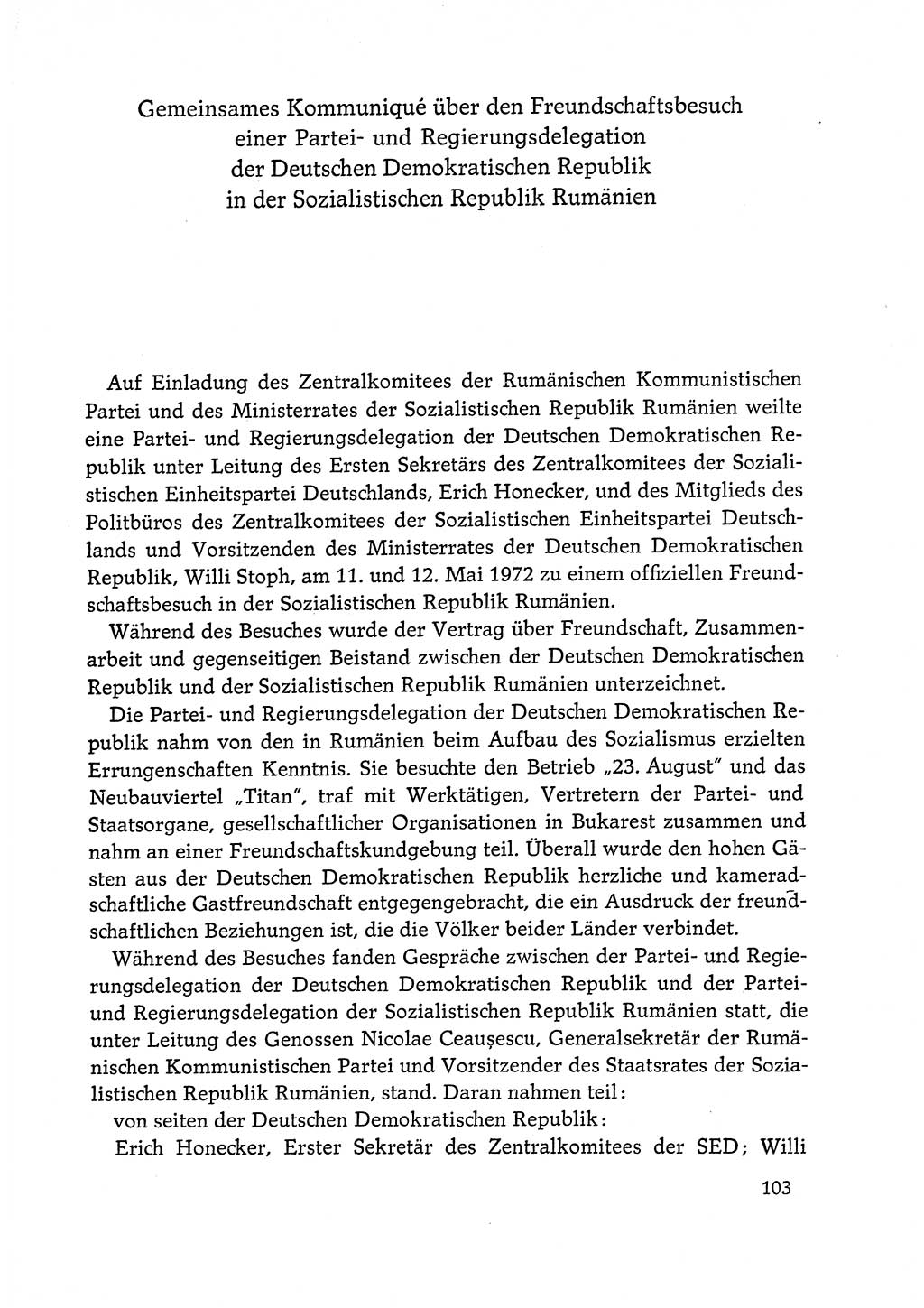 Dokumente der Sozialistischen Einheitspartei Deutschlands (SED) [Deutsche Demokratische Republik (DDR)] 1972-1973, Seite 103 (Dok. SED DDR 1972-1973, S. 103)