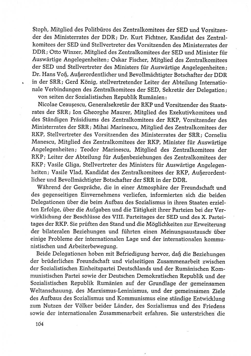 Dokumente der Sozialistischen Einheitspartei Deutschlands (SED) [Deutsche Demokratische Republik (DDR)] 1972-1973, Seite 104 (Dok. SED DDR 1972-1973, S. 104)