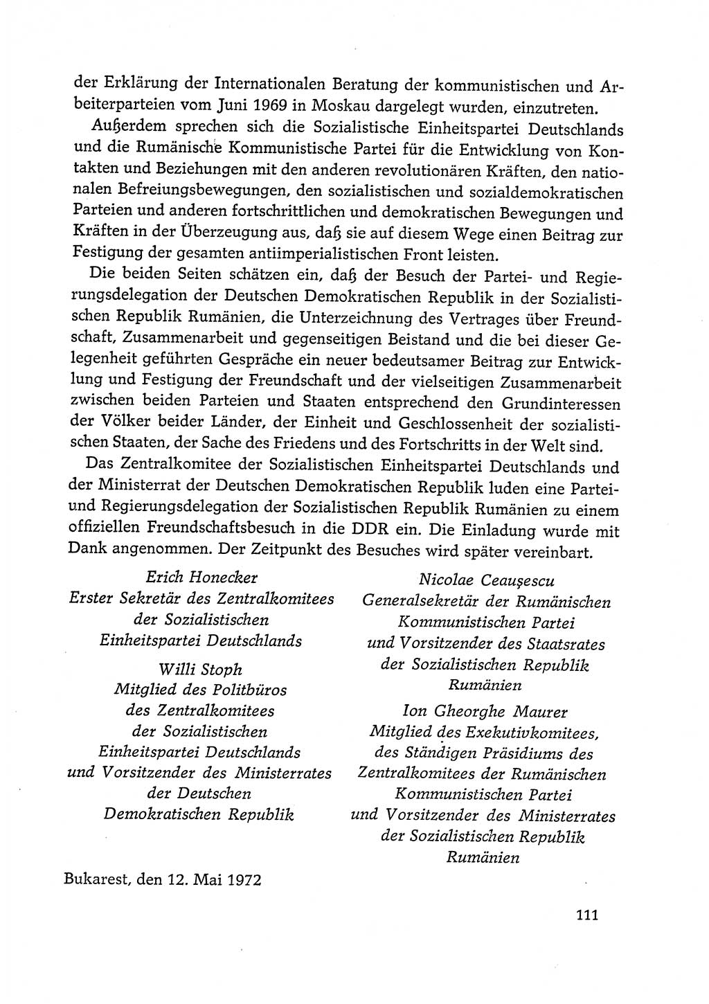 Dokumente der Sozialistischen Einheitspartei Deutschlands (SED) [Deutsche Demokratische Republik (DDR)] 1972-1973, Seite 111 (Dok. SED DDR 1972-1973, S. 111)