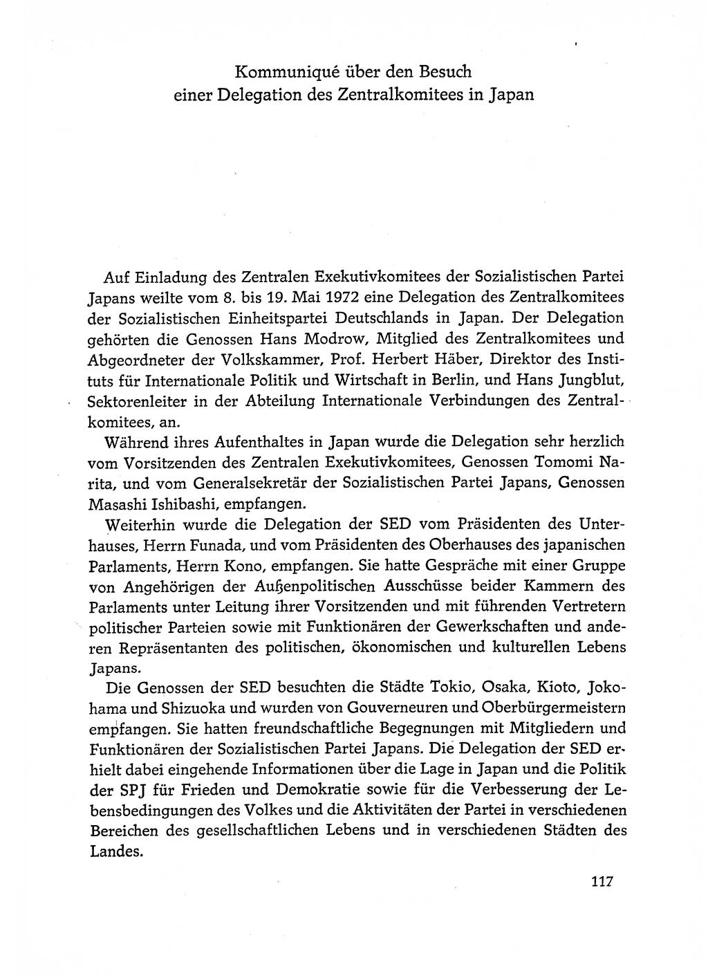 Dokumente der Sozialistischen Einheitspartei Deutschlands (SED) [Deutsche Demokratische Republik (DDR)] 1972-1973, Seite 117 (Dok. SED DDR 1972-1973, S. 117)