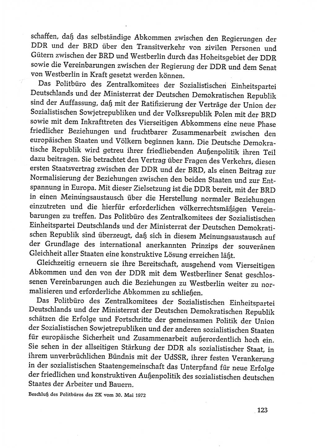 Dokumente der Sozialistischen Einheitspartei Deutschlands (SED) [Deutsche Demokratische Republik (DDR)] 1972-1973, Seite 123 (Dok. SED DDR 1972-1973, S. 123)