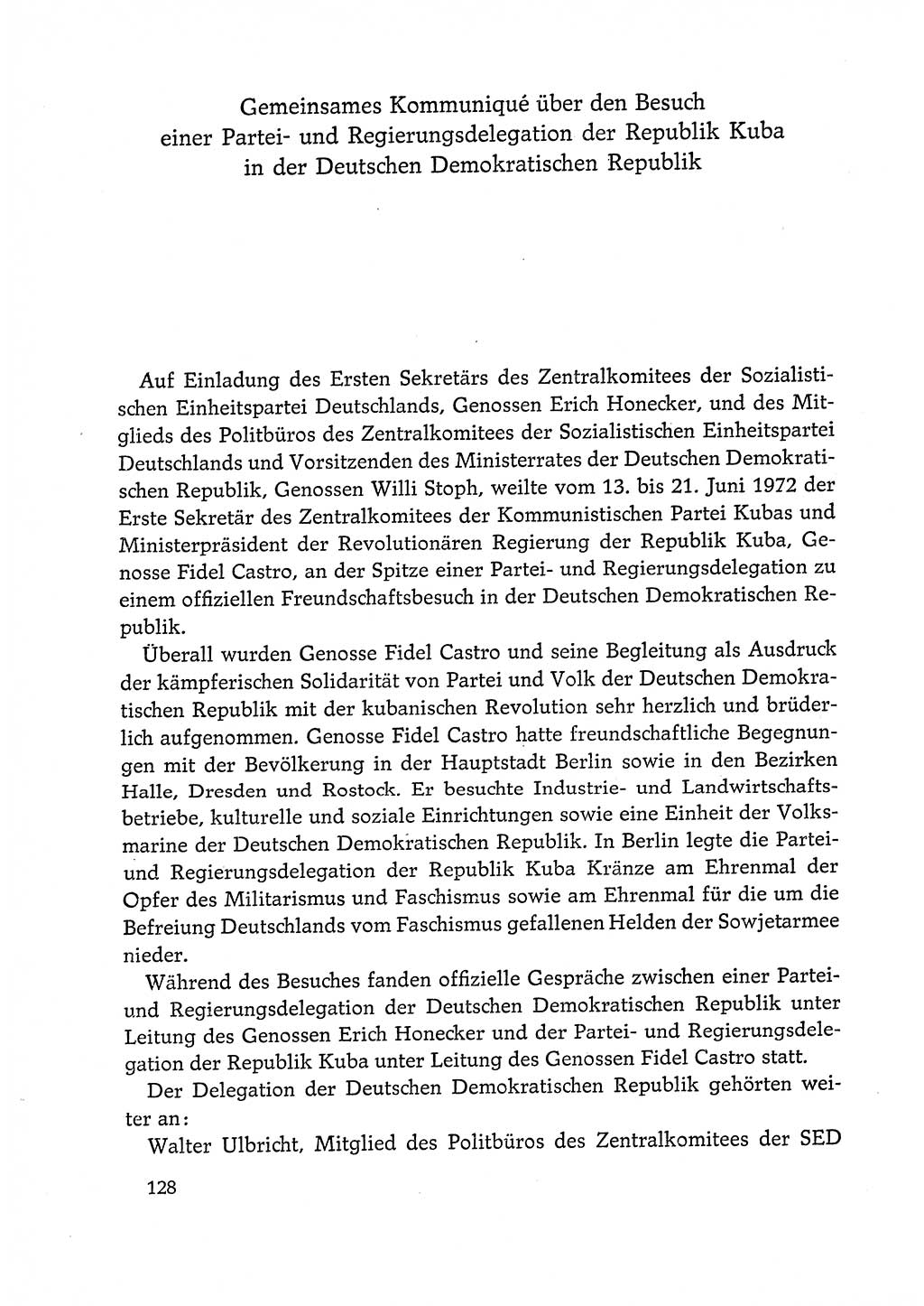 Dokumente der Sozialistischen Einheitspartei Deutschlands (SED) [Deutsche Demokratische Republik (DDR)] 1972-1973, Seite 128 (Dok. SED DDR 1972-1973, S. 128)
