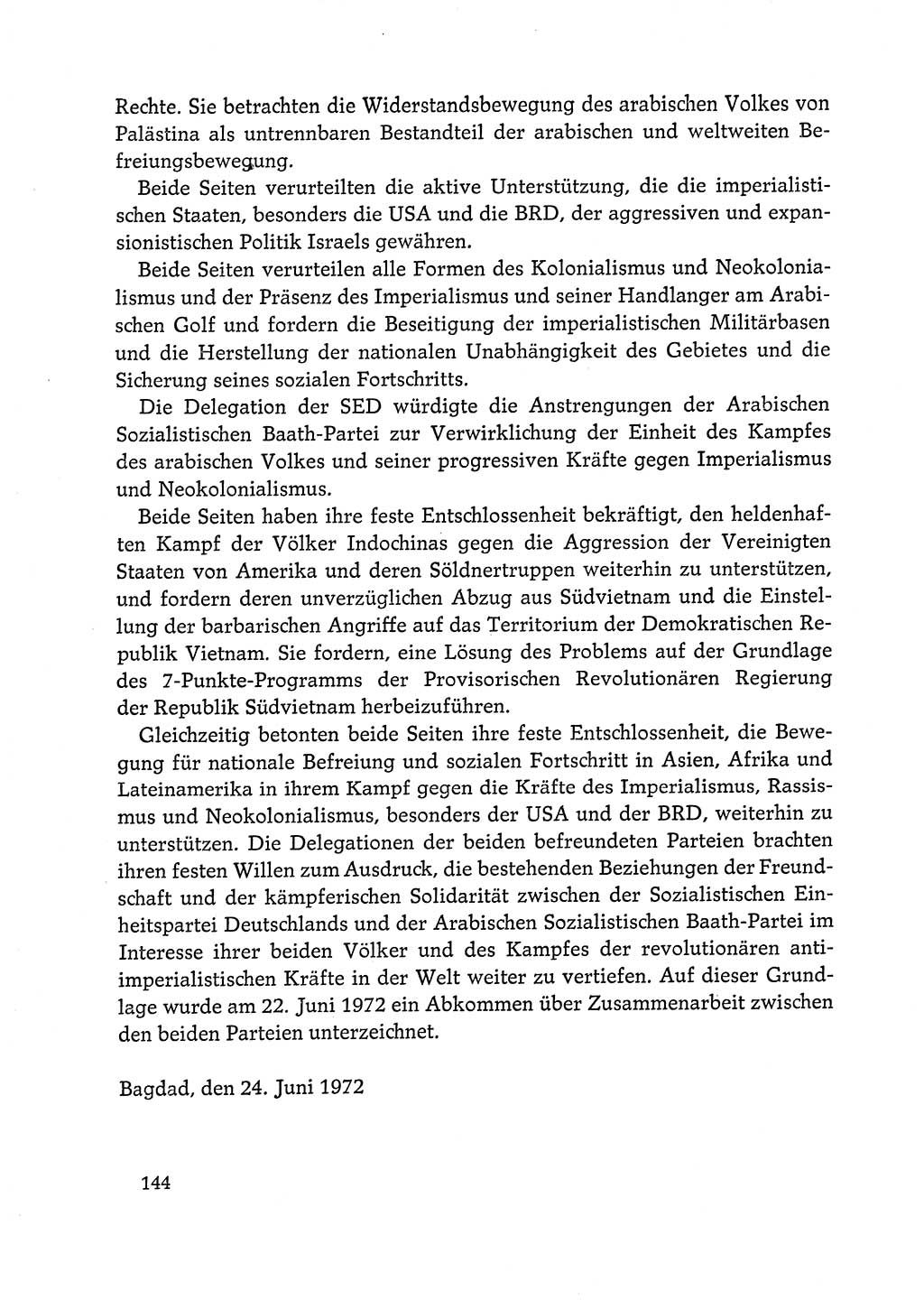 Dokumente der Sozialistischen Einheitspartei Deutschlands (SED) [Deutsche Demokratische Republik (DDR)] 1972-1973, Seite 144 (Dok. SED DDR 1972-1973, S. 144)