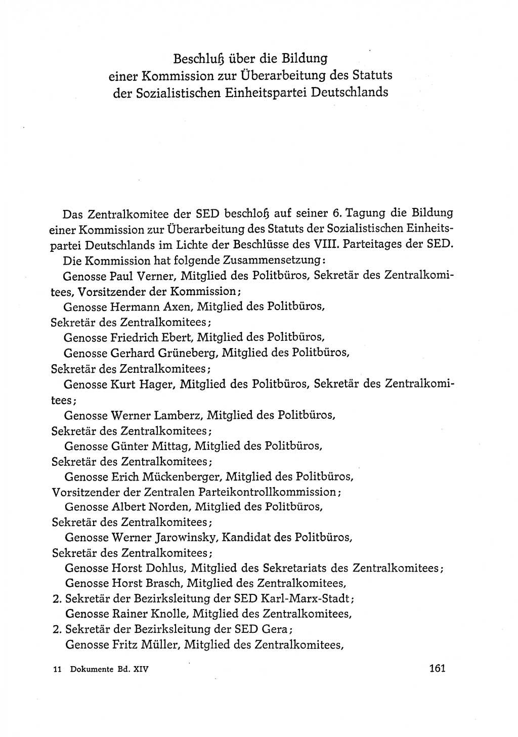 Dokumente der Sozialistischen Einheitspartei Deutschlands (SED) [Deutsche Demokratische Republik (DDR)] 1972-1973, Seite 161 (Dok. SED DDR 1972-1973, S. 161)