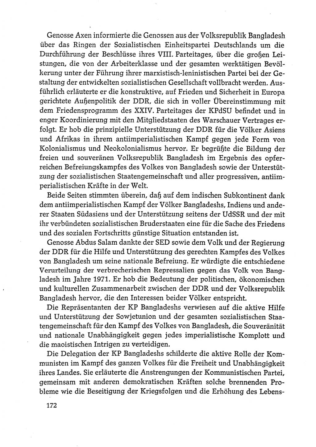 Dokumente der Sozialistischen Einheitspartei Deutschlands (SED) [Deutsche Demokratische Republik (DDR)] 1972-1973, Seite 172 (Dok. SED DDR 1972-1973, S. 172)