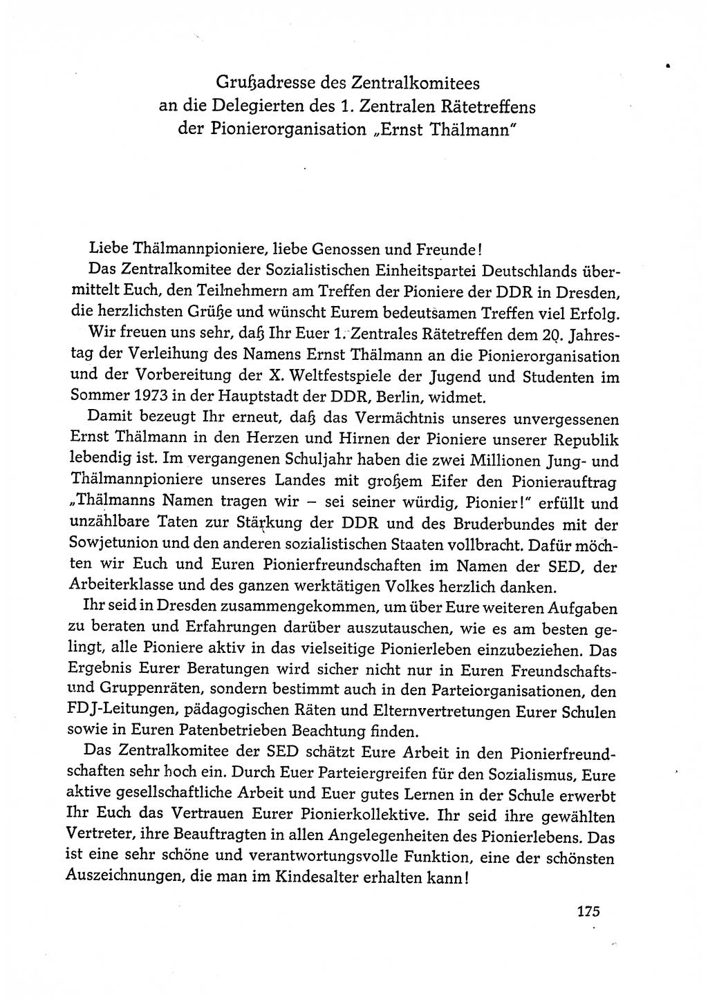 Dokumente der Sozialistischen Einheitspartei Deutschlands (SED) [Deutsche Demokratische Republik (DDR)] 1972-1973, Seite 175 (Dok. SED DDR 1972-1973, S. 175)