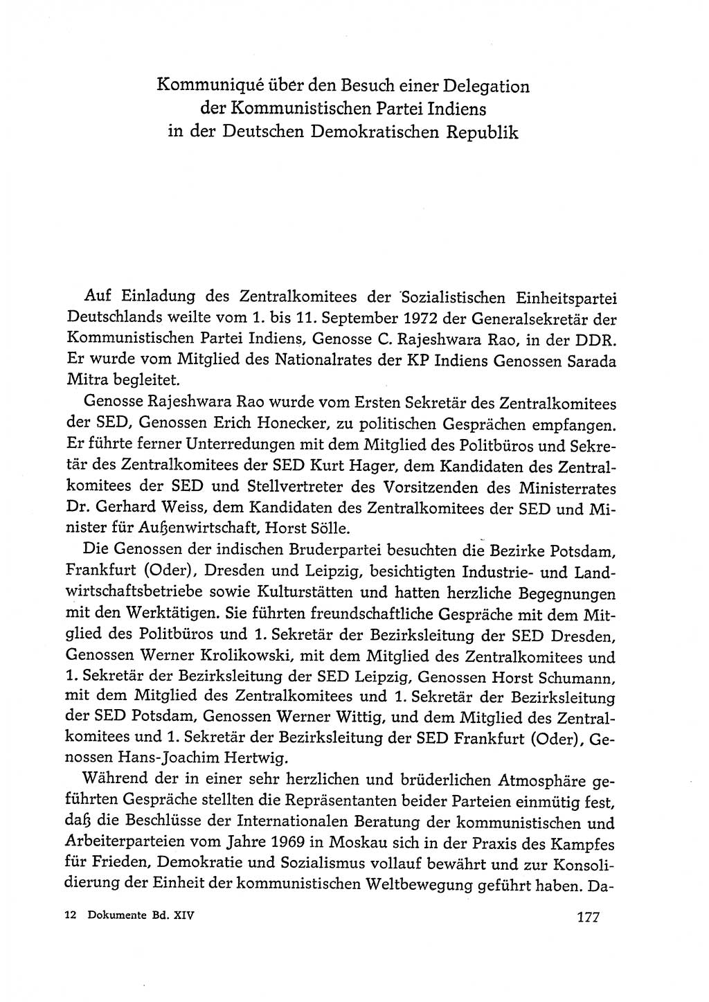 Dokumente der Sozialistischen Einheitspartei Deutschlands (SED) [Deutsche Demokratische Republik (DDR)] 1972-1973, Seite 177 (Dok. SED DDR 1972-1973, S. 177)