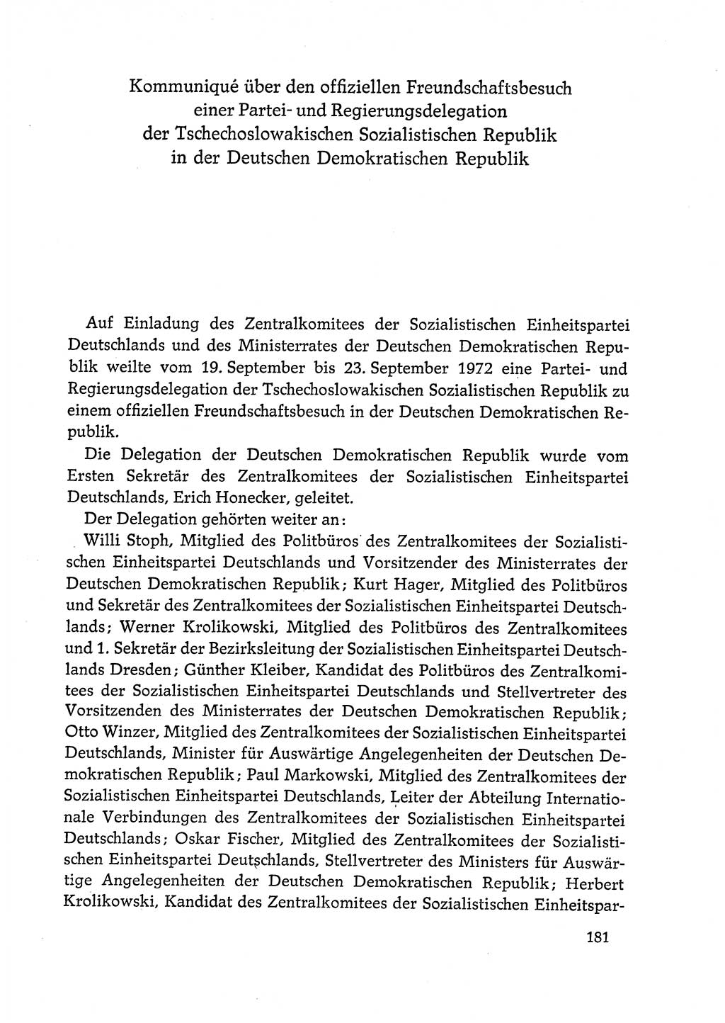 Dokumente der Sozialistischen Einheitspartei Deutschlands (SED) [Deutsche Demokratische Republik (DDR)] 1972-1973, Seite 181 (Dok. SED DDR 1972-1973, S. 181)