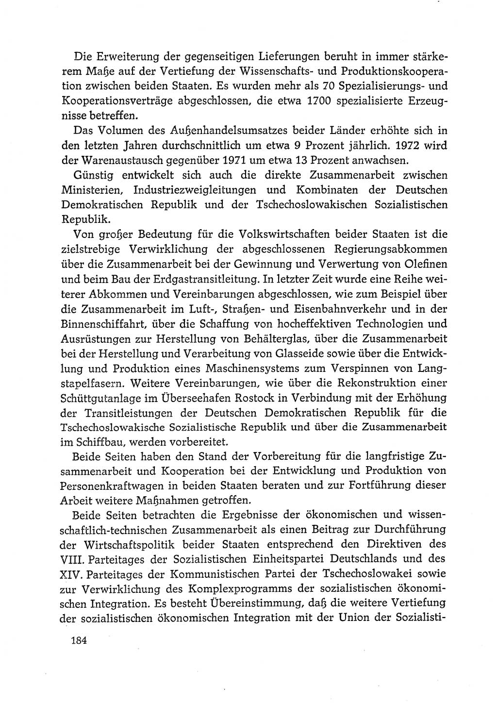 Dokumente der Sozialistischen Einheitspartei Deutschlands (SED) [Deutsche Demokratische Republik (DDR)] 1972-1973, Seite 184 (Dok. SED DDR 1972-1973, S. 184)