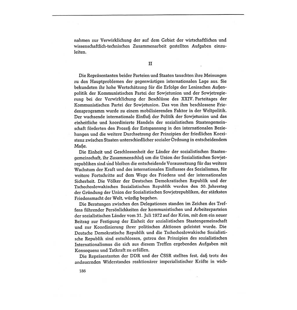 Dokumente der Sozialistischen Einheitspartei Deutschlands (SED) [Deutsche Demokratische Republik (DDR)] 1972-1973, Seite 186 (Dok. SED DDR 1972-1973, S. 186)